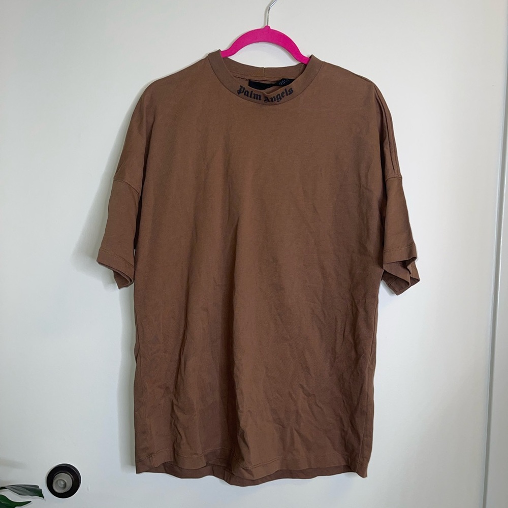 Palm Angels Tan Short Sleeve Tee